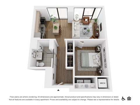 bedroom floor plan at the approach at summit park, blue ash, oh